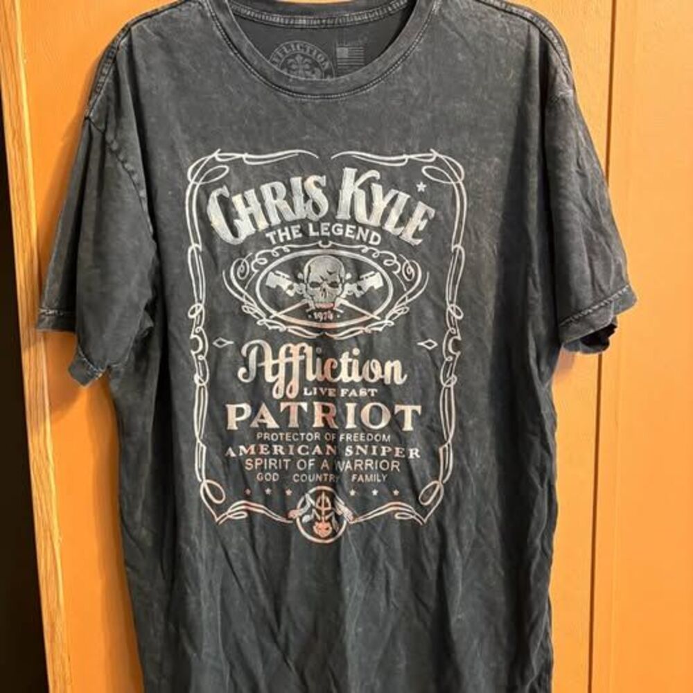 Affliction Buckle Chris Kyle Navy Seal Patriot Warrior shirt men’s xl top tshirt